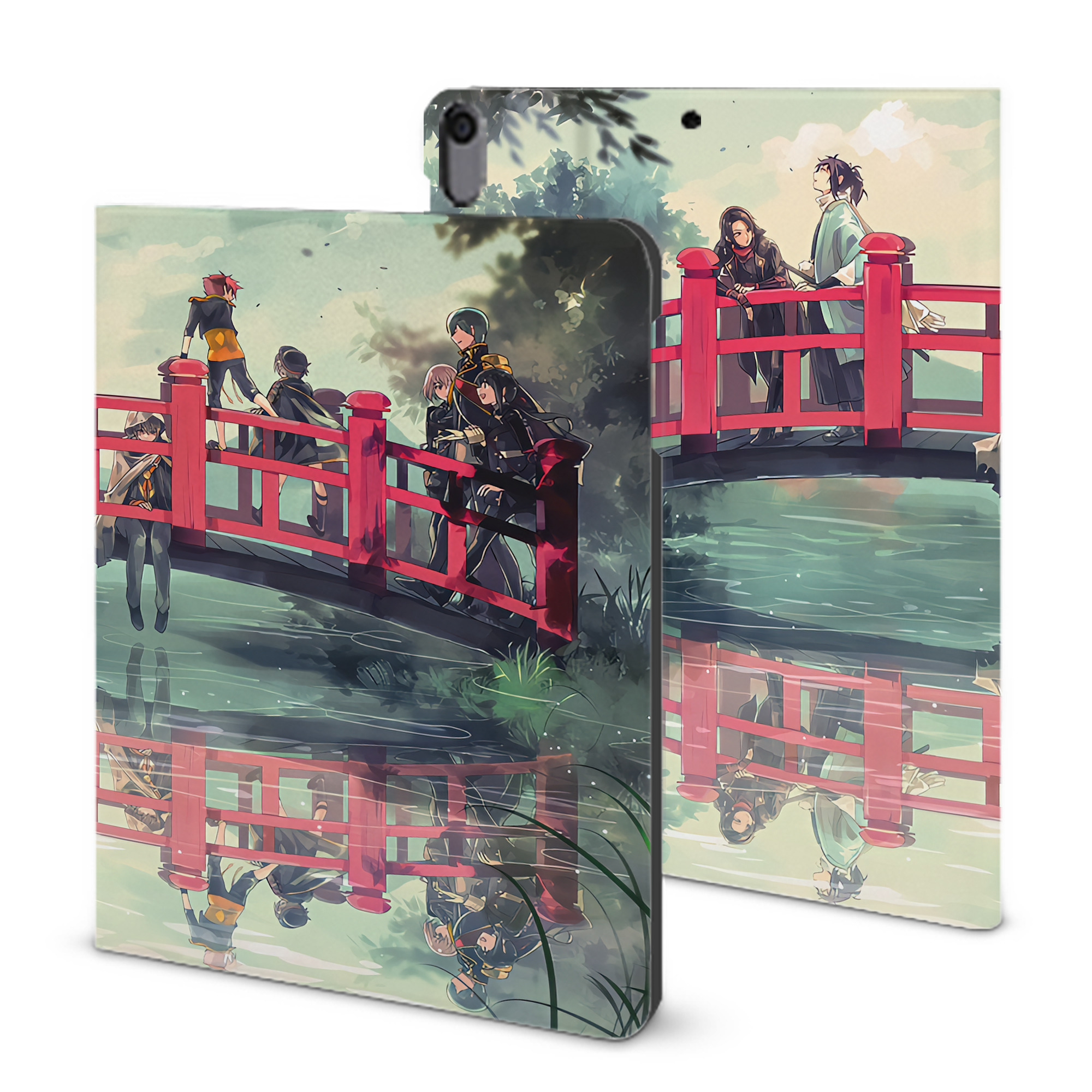 （画像用） 刀剣乱舞 Touken Ranbu IPad ケース ブック型 PUレザー TPU 耐衝撃 軽量 薄型 ペン収納なし 全面保護 IPad 各モデル対応